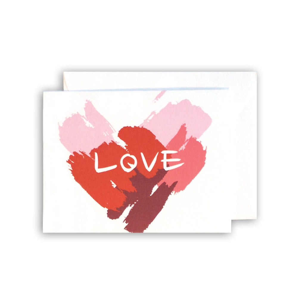 greeting card love heart brush strokes