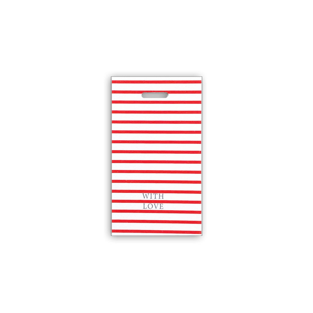 gift tag with love red striped