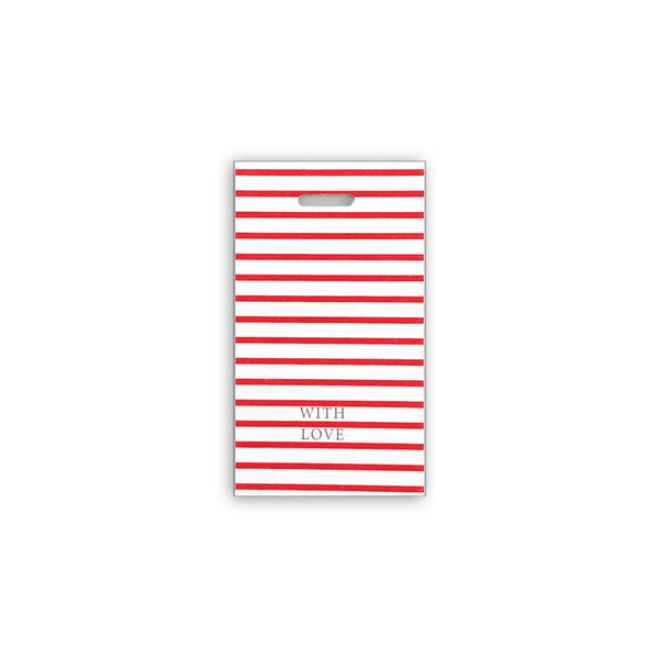 gift tag with love red striped